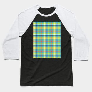 Colorful Plaid Pattern Art Baseball T-Shirt